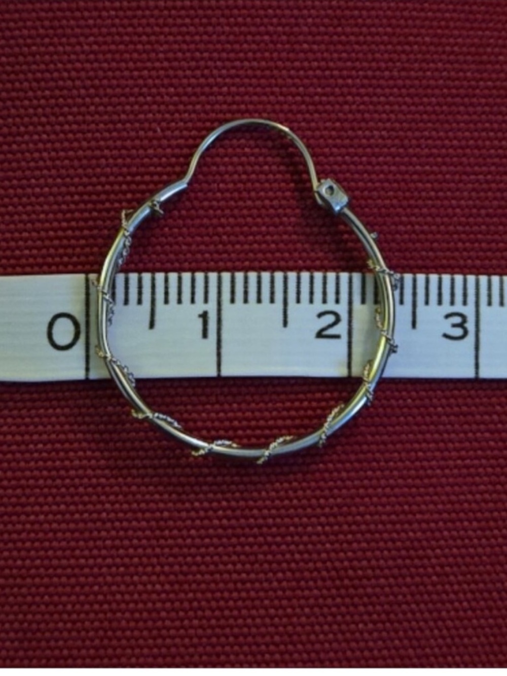 10k White Gold Twisted Vine Hoops - Picture 3 of 7